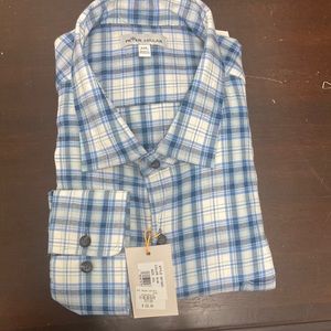COPY - COPY - Peter Millar Cotton checked button down collar shirt